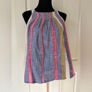 Anthropologie Colorful Cotton Striped Sleeveless Top Small